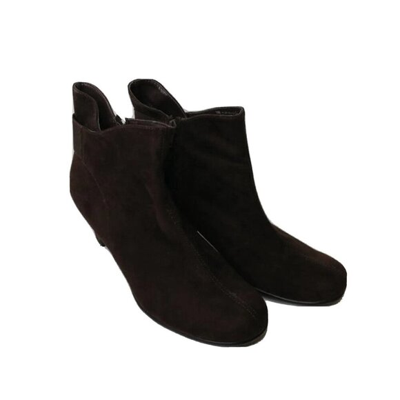 Aerosoles Womens Ankle Booties Size 10M Faux Suede Brown 2.5" Heel Play‎ Again - Picture 5 of 12